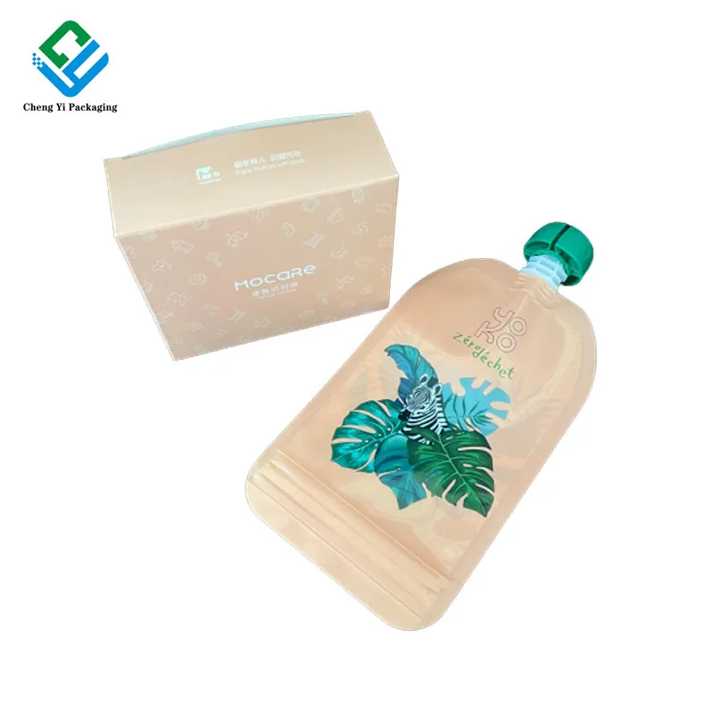 Custom Plastic Double Zipper Food Bags 150ml Reusable Pouches For Supplement Fruit Puree Packaging For Babies 5 oz