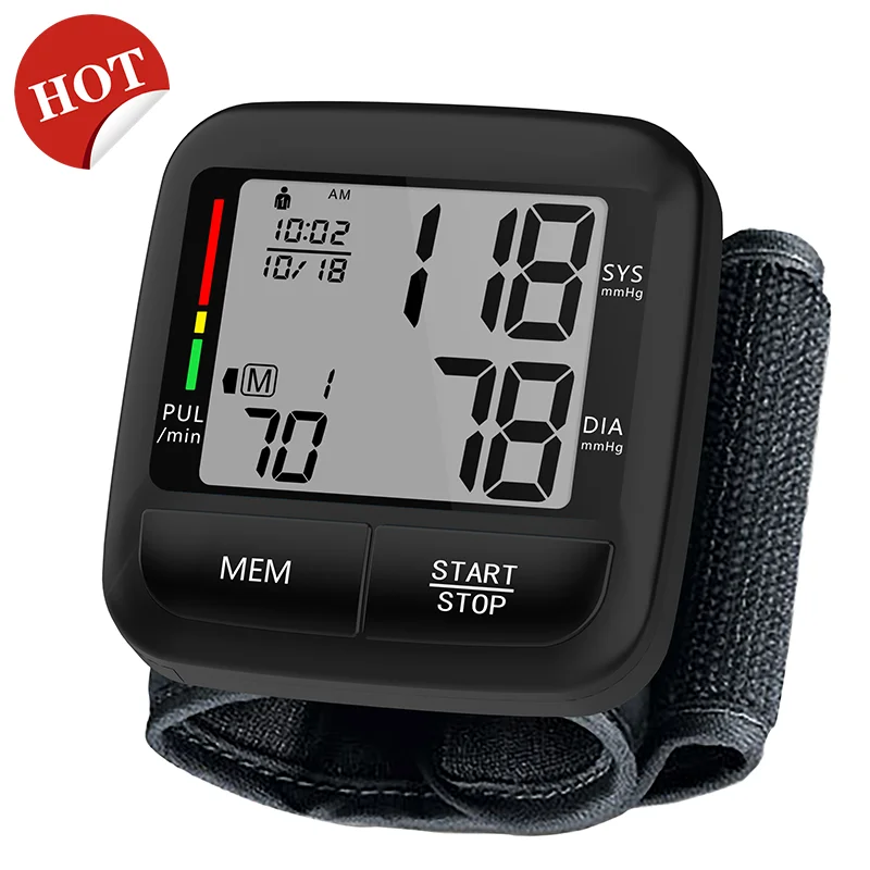 Hot Sale Wholesale Home Medical device Automatic Bp Machine Sphygmomanometer Wrist Tensionmeter Cheap Blood Pressure Monitor