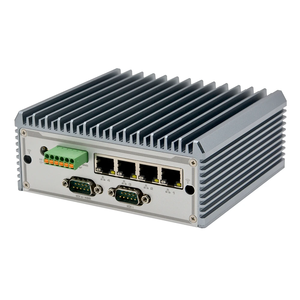 4 LAN Wall Mount 2 COM J4125 DC 12V ddr4 embedded  fanless Industrial firewall mini pc