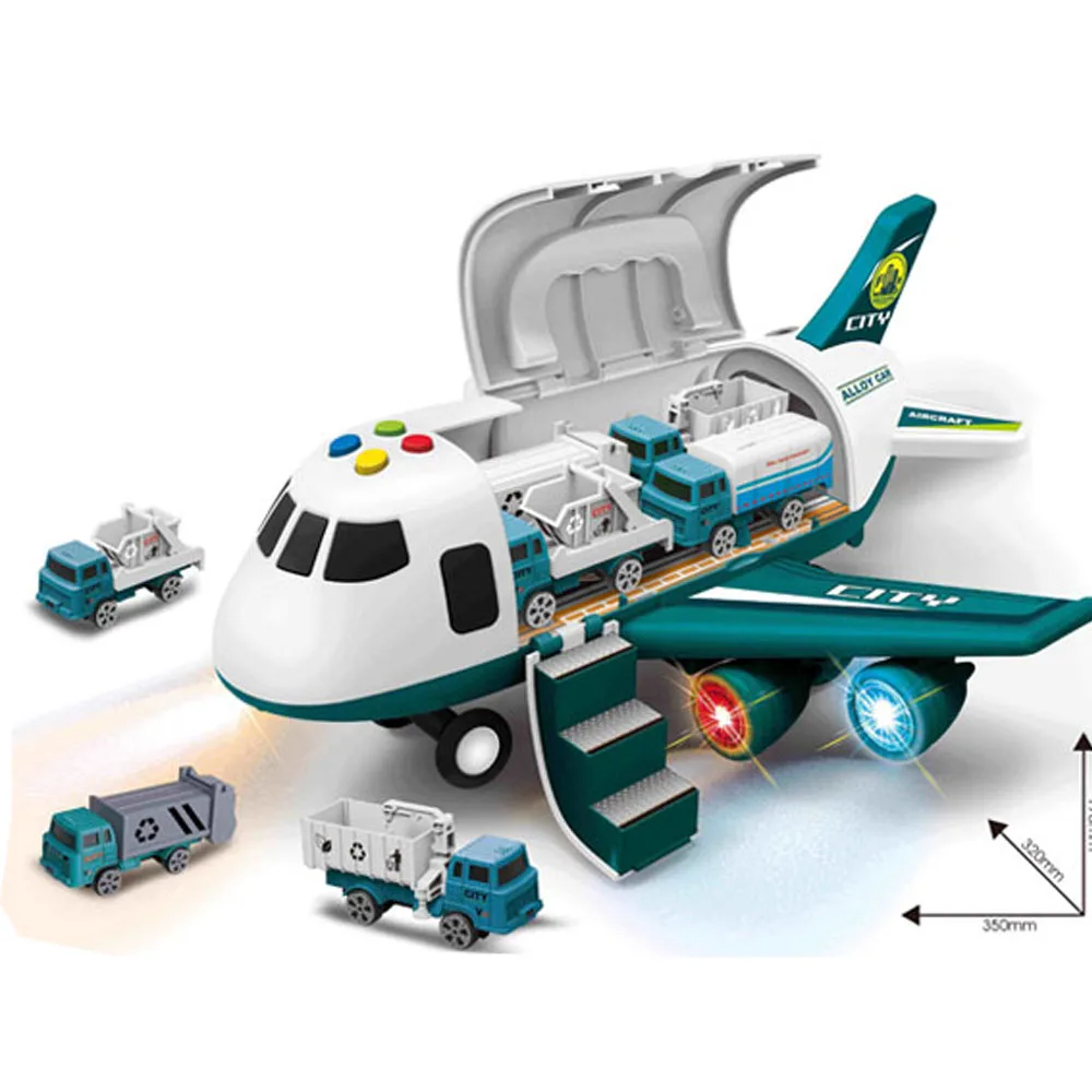 New Design Professional Fun Pretend Play Police Fire Engineering City Alloy Car Deformation Storage Aircraft spray Toys