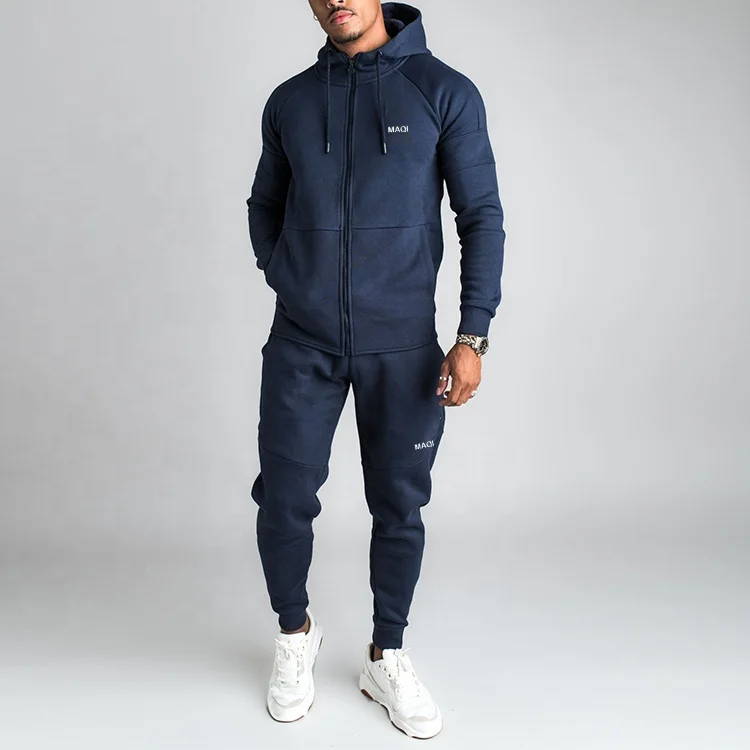 Pakistan factory custom logo men track suits private label jogger sets knit cotton premium tech fleece tracksuits