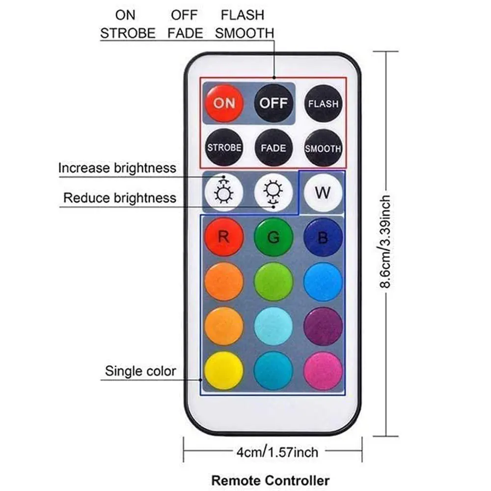 Kitosun Remote Control for Waterproof LED Lights Super Bright RGB White Warm White