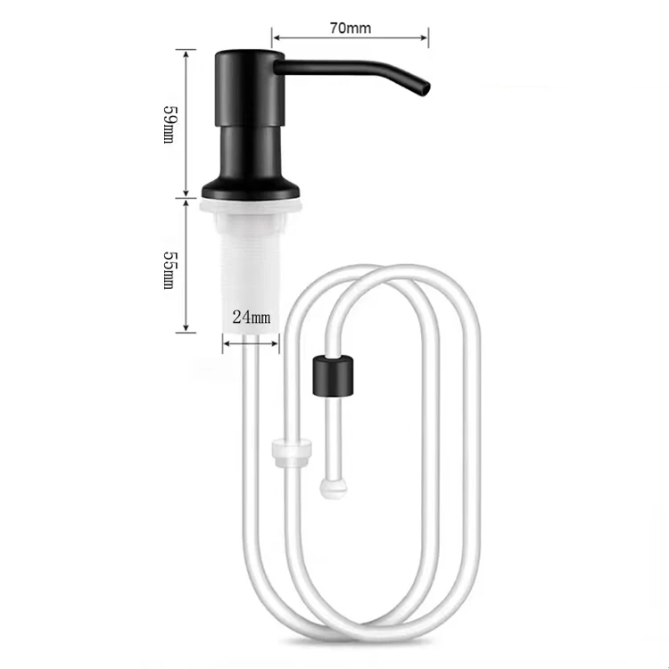 Hotel Kitchen Sink Stainless Steel Liquid Soap Dispenser Hand Sanitizer Manual Black  Soap Dispenser
