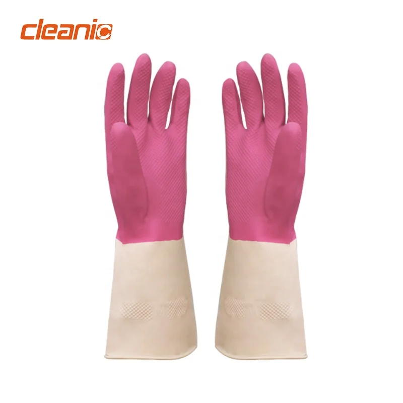 Multipurpose non toxic waterproof reusable janitorial dishwashing gloves for toilet cleaning and cloth washing