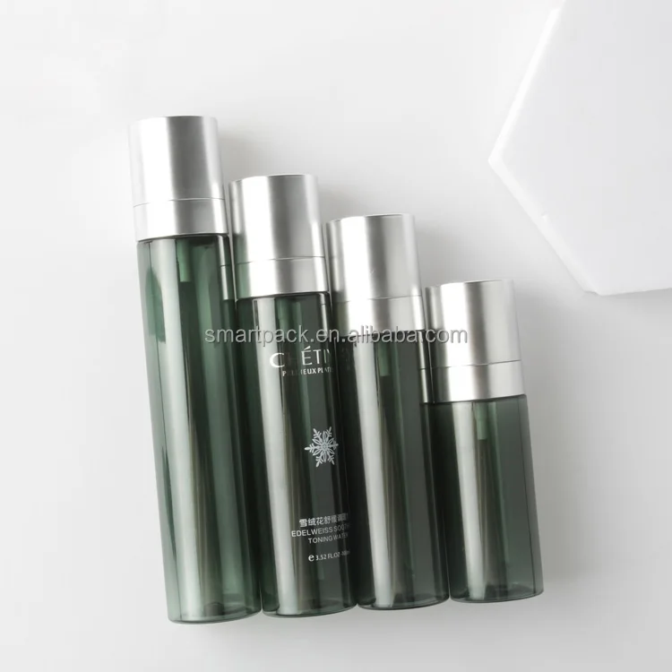 Beautiful bottle 60ml 80ml 100ml 120ml Plastic Bottle with sprayer empty skin care essence liquid bottle