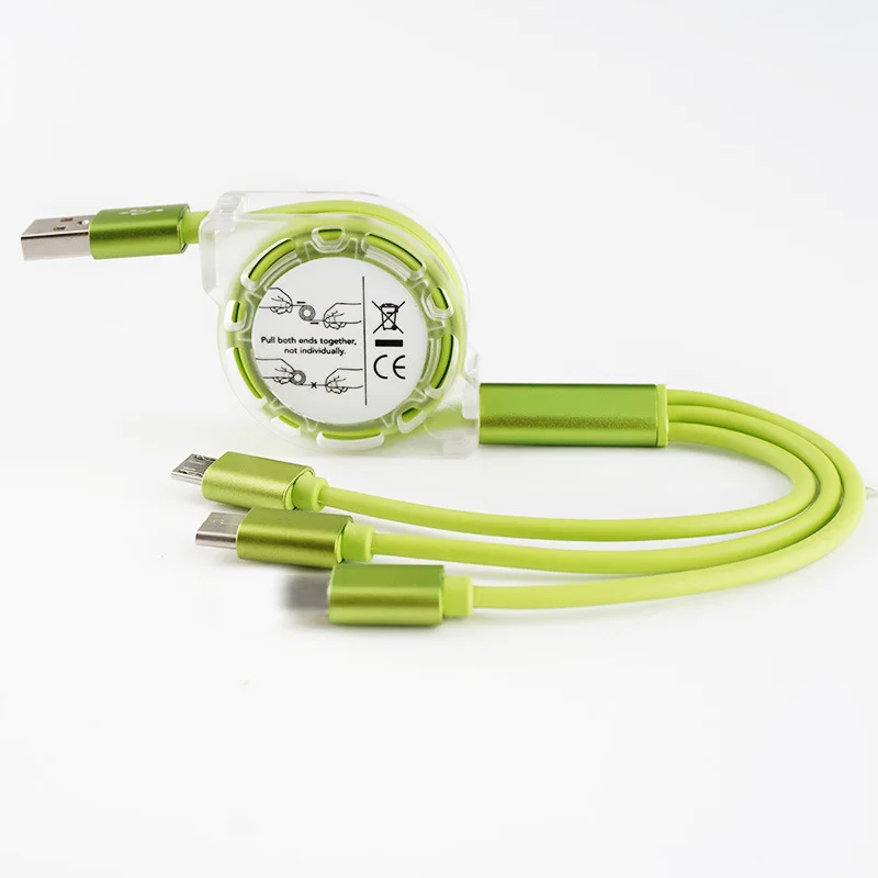  Быстрая зарядка 3 в 1 Выдвижной usb-кабель 3-в-1 все одном Мульти зарядный кабель для передачи данных
