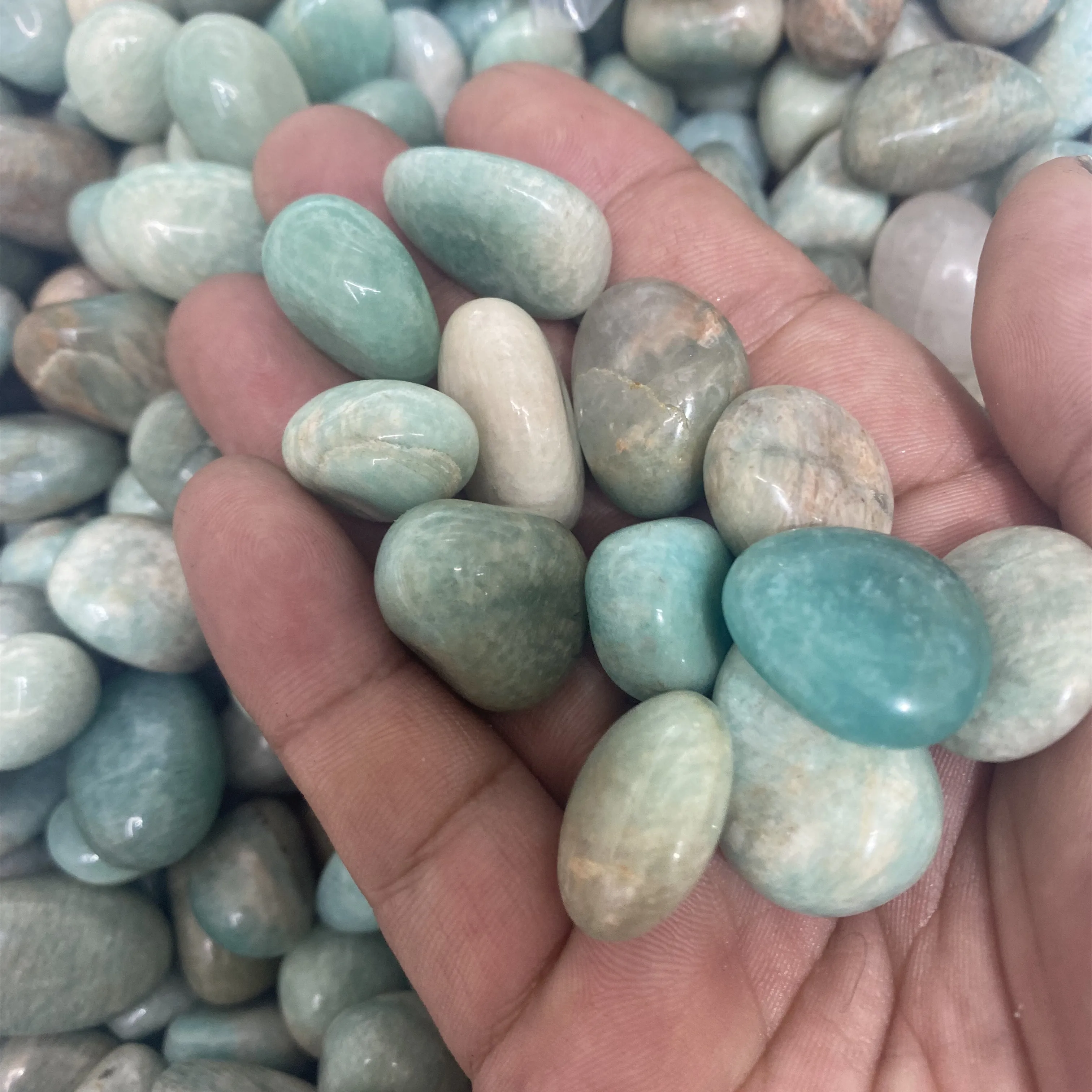 Wholesale High Quality Natural amazonTumbled Stones Reiki Healing tumbled stone