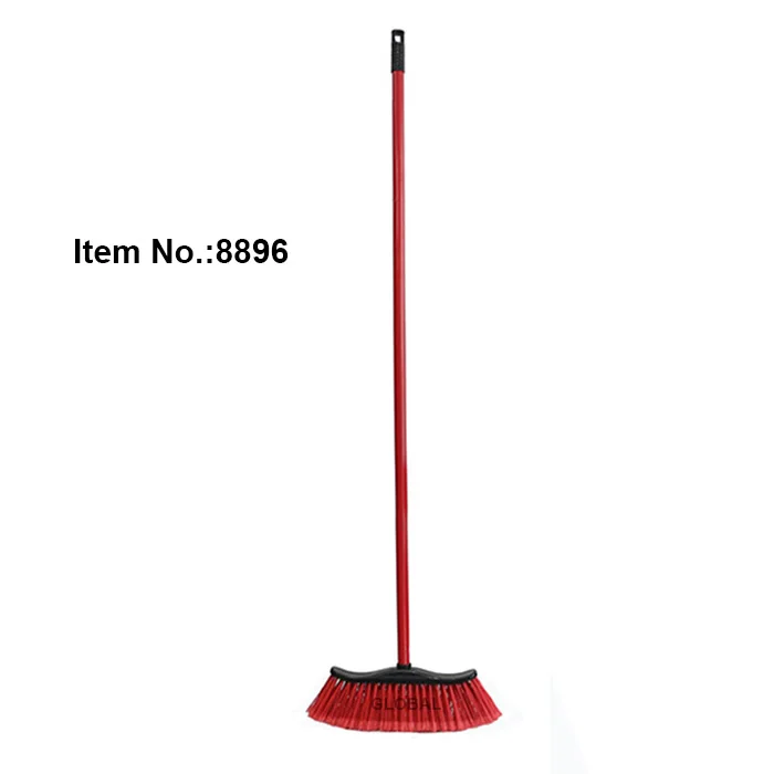 HQ8896 indoor cleaning Chile market 120cm wooden stick plastic hard floor broom