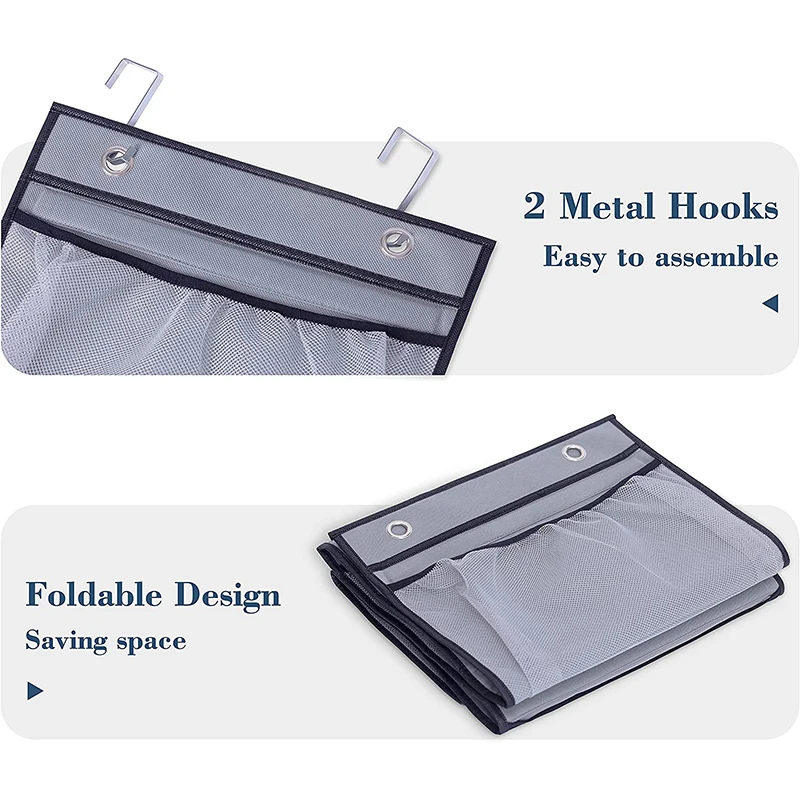 Wardrobe Bedroom Hanging Door Organizer for Toys Clothes Over The Door Organizer Storage with 5 Mesh Pockets and 2 Hooks