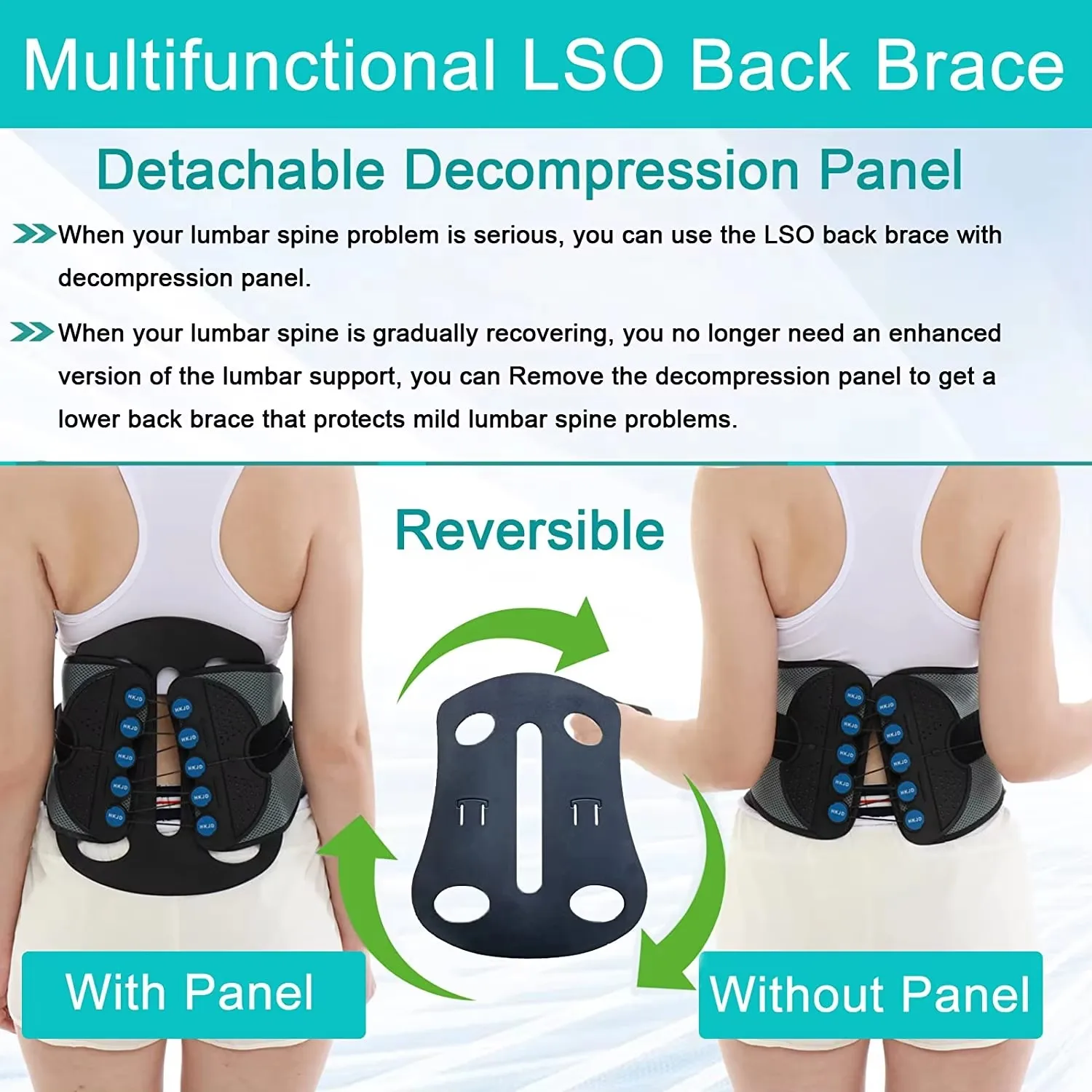 HKJD adjustable decompression waist lumbar lower back brace support medical spinal lumbar sacral traction belt for back pain
