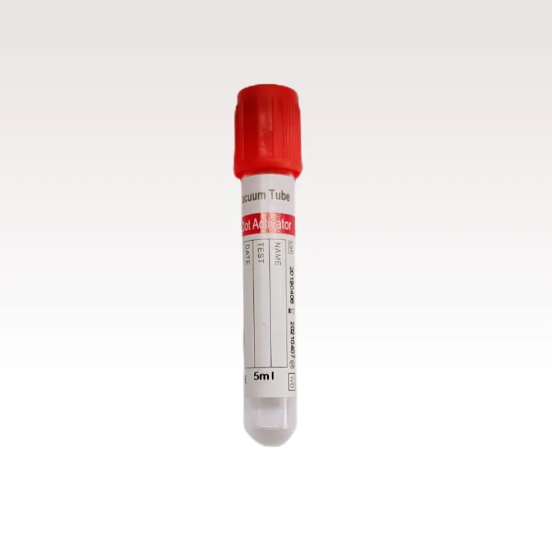 Medical Hospital Red Top Test Tubes with No Additive Blood Sample Collection