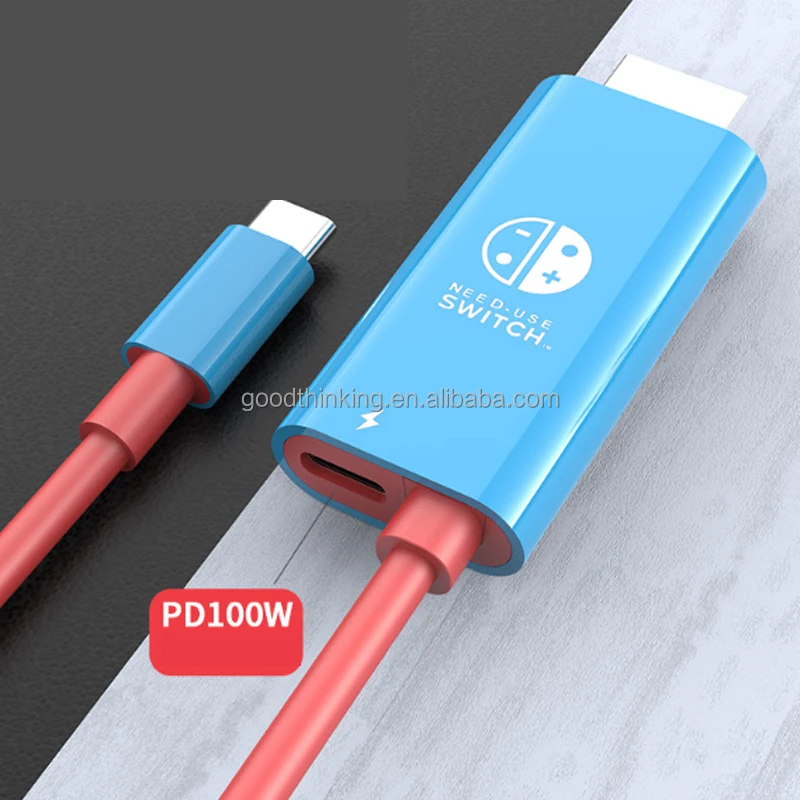 4K HD 2M PD Fast charge cable Mobile phone PC Cast to TV Type c to game controller for HDMI for Nintendo Switch