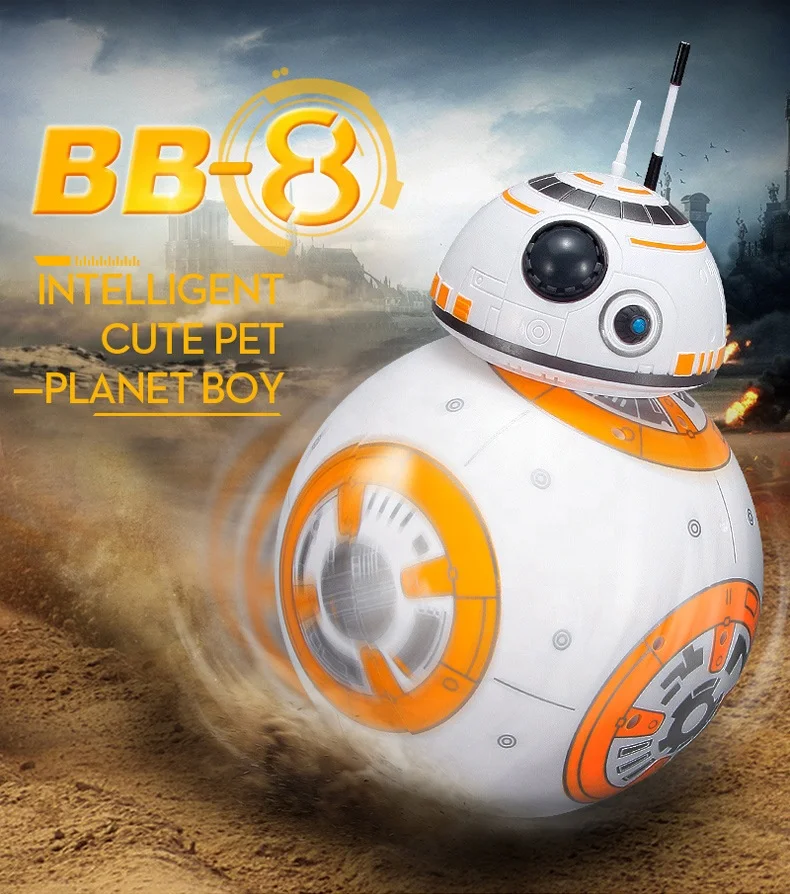 Лидер продаж, экшн-фигурка BB8 2,4 ГГц, Обучающий робот, Интеллектуальный робот RC Wars, игрушка-робот со звуком фильма