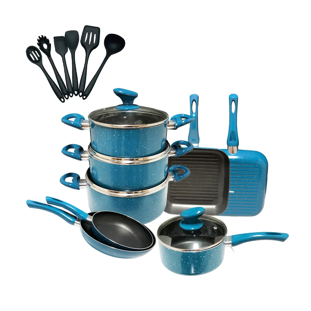 9Pcs Cookware Set Aluminum cookware sauce pan frypan wok pan casserole Set Non Stick coating for Kitchen cooking