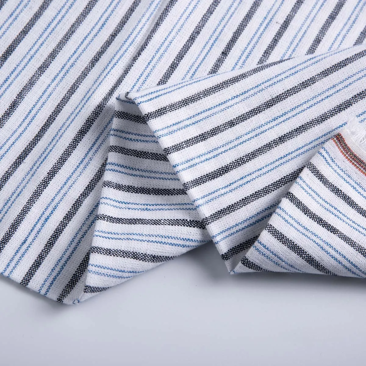 Designer design blue white plaid fabric rayon and linen fabric
