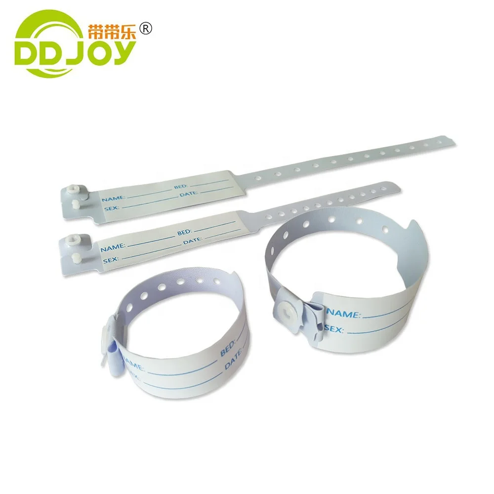 Custom Plastic One Layer Soft PVC Bracelet Hospital Patient Adult and Child Identification Wristband