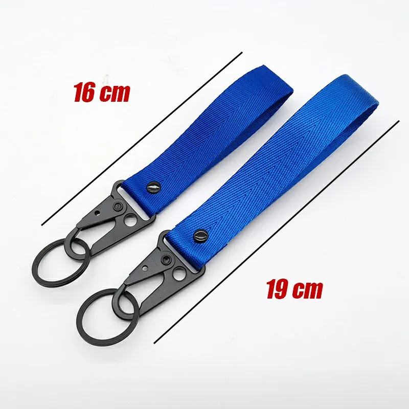 Customizable Keychain Hook Buckle Nylon Wholesale Woven Label Heat Transfer Gift Refit Race Brand For Motorcycle Car Accessories