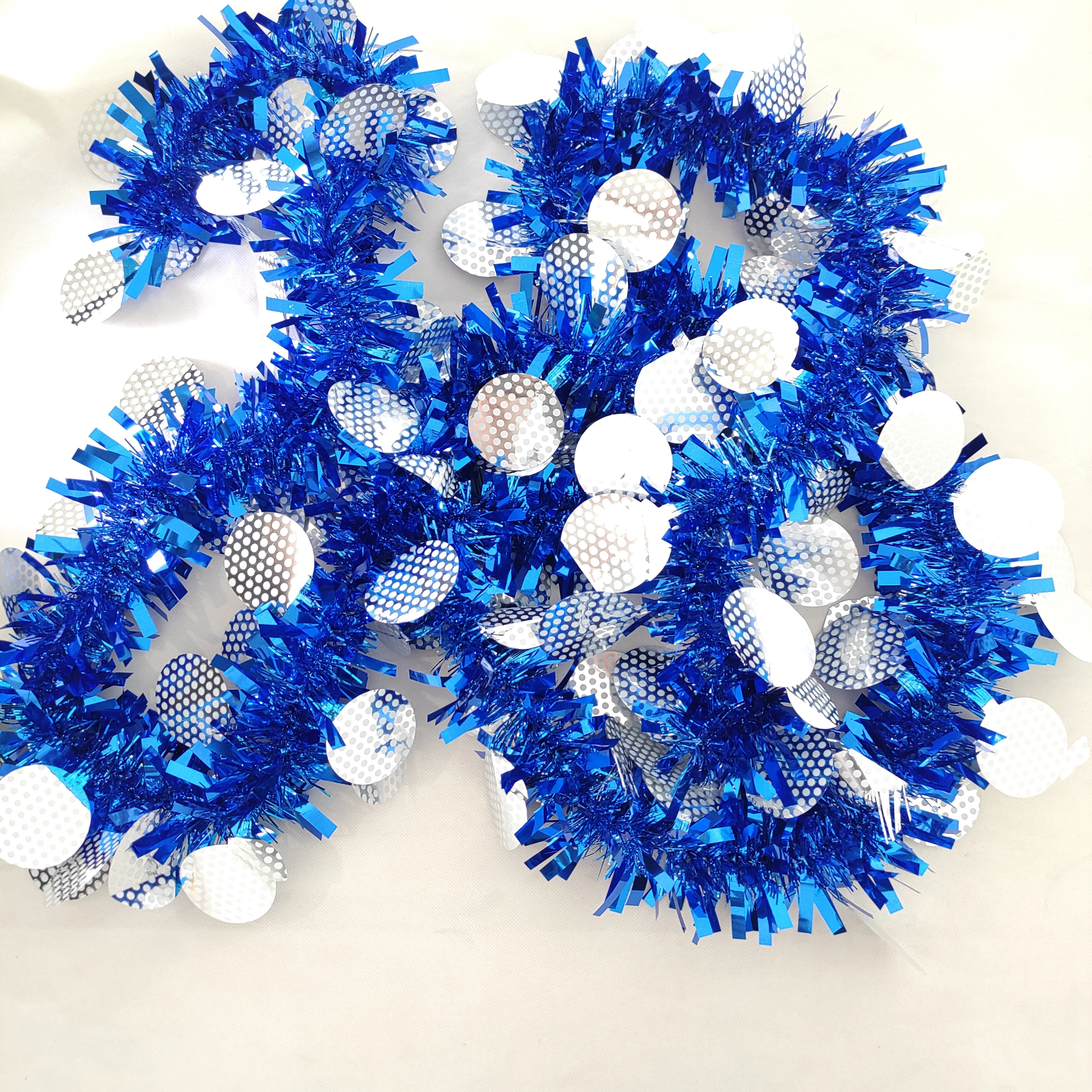 Christmas Tree Gold Tinsel Garland Wide Cut Metallic Streamers Celebrate a Holiday New Years Eve Happy Party Ceiling Hanging Dec