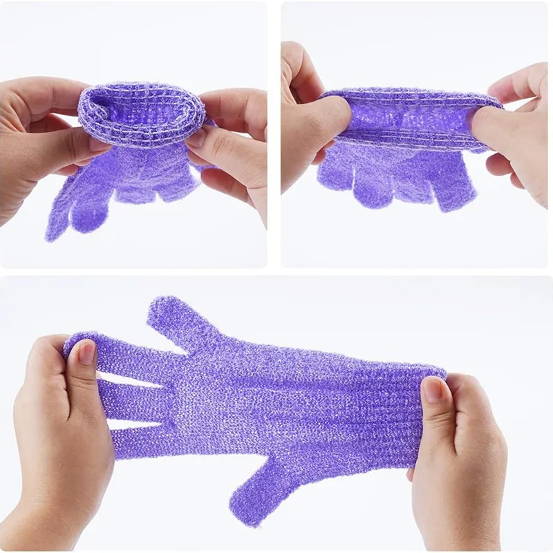 Wholesale Dead Skin Remove Body Scrub Massager Exfoliating Natural Nylon Shower Bath Gloves