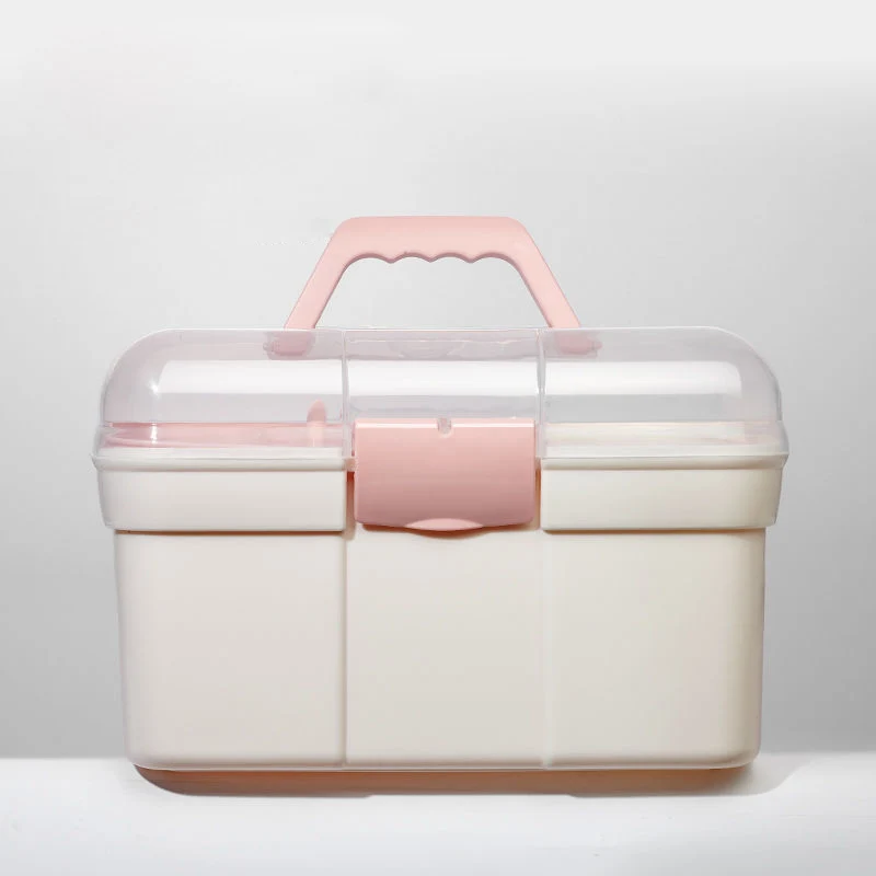 Portable Nail Art Carrying Case Nail Dryer Plastic Storage Organizer Case Nail Polish Carrying Box with Removable Tray