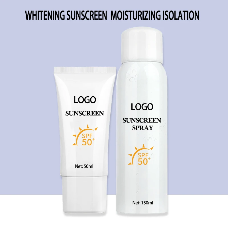 Private Custom Logo Facial Sunscreen Spf 50  Skin Whitening Sunblock Moisturizing Sun Protection Face Lotion  Cream Sunscreen