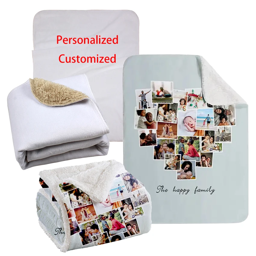 Wholesale Personalized Custom Print Throw Fleece Blanket For Winter Bulk Photo Sublimation Panels Blankets 50x60 Blank