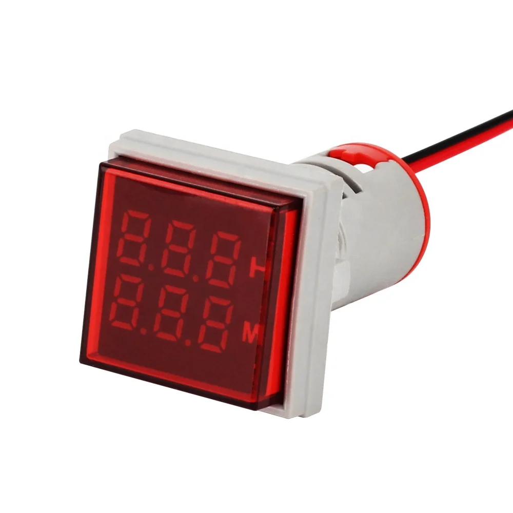 NIN red mini square  indicator lamp type led digital display waterproof high accuracy 22mm timer meter (1600288055006)