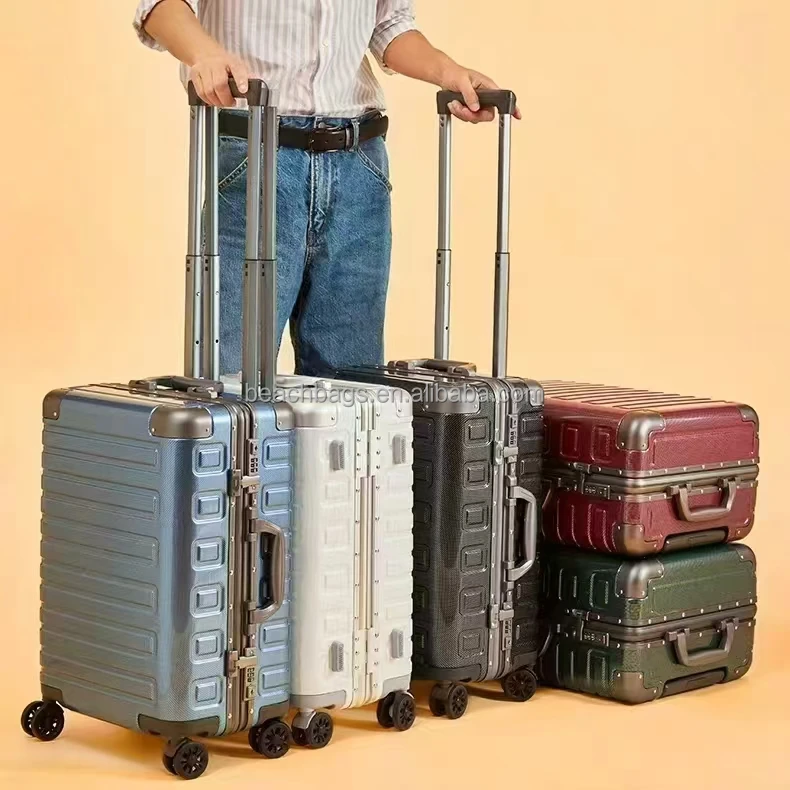 Custom High quality Narrow frame aluminum frame Suitcase Stronger and wear-resistant Anti-Scratch ABS & PC material Luggage