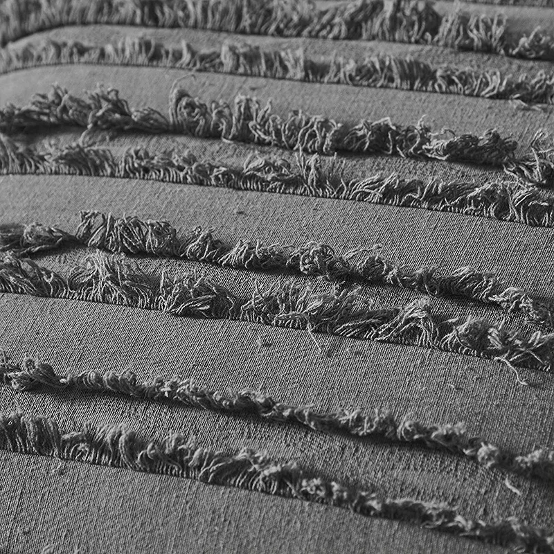 Monad Amazon Set of 2 18x18 inch Solid Boho Ethnic Tassel  Decorative Square Cotton Linen Throw Pillow Cushion Cover For Sofa