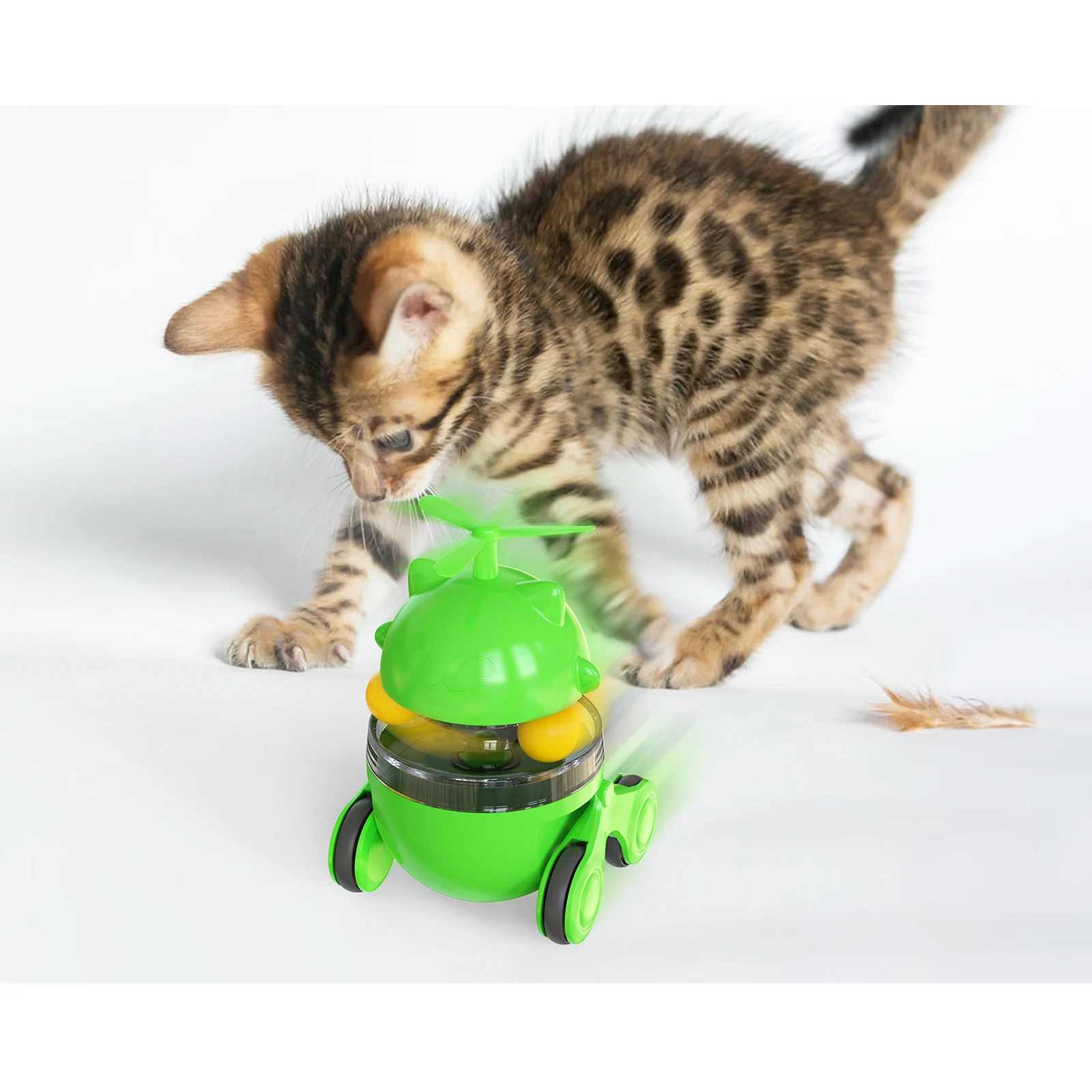 Multi-functional Trackball Movable Wheel Indoor Funny Cat Interactive Leaking Food Toys