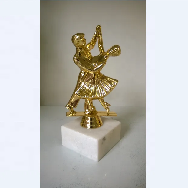 Ballroom Dance Award Trophy, Golden Plated Sculpture