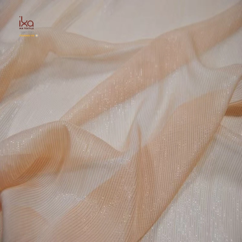 Luxurious Purple Gold and Silver 100% Pure Plain Silk Chiffon Fabric Black White Khaki Fuchsia Floral Pink Colorful Metallic