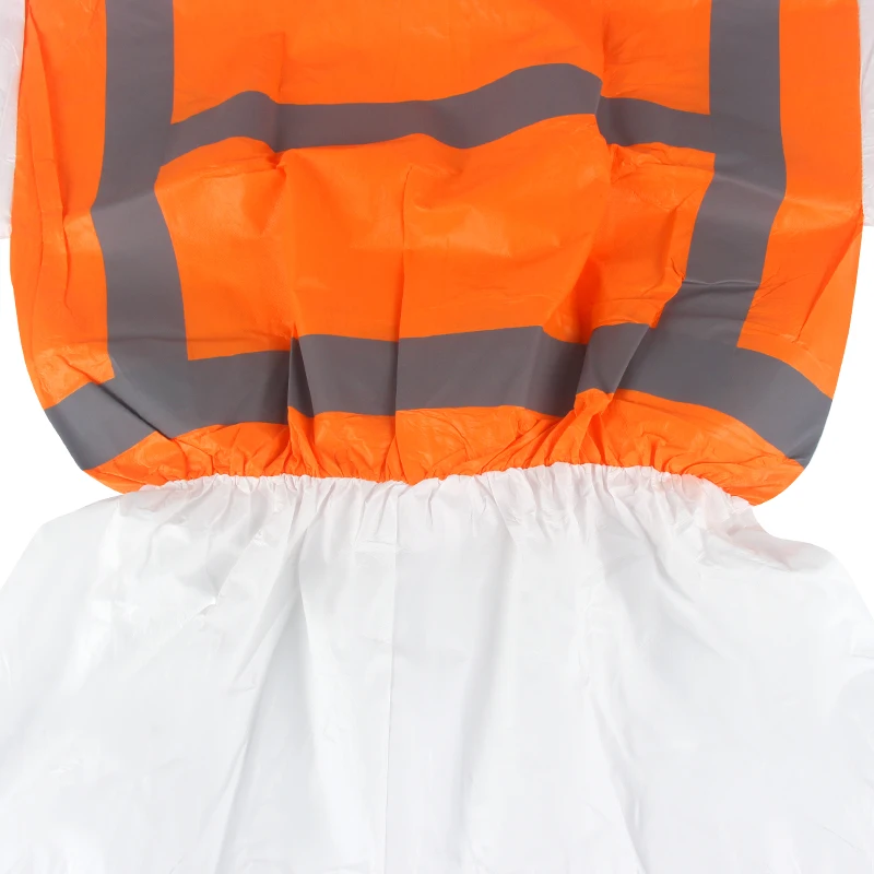WLO3002HV Disposable coverall TYPE 5/6 microporous coverall with reflective tape orange/white coverall