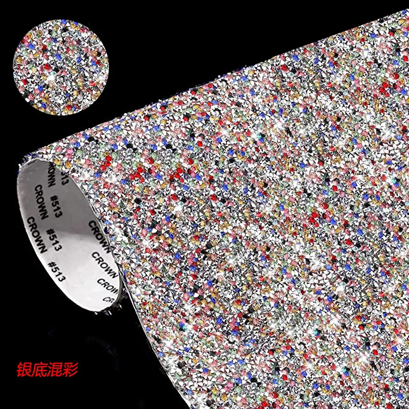 3mm resin crystal drill stickers hot melt adhesive mesh rhinestone transfer diy car jewelry crystal drill stickers back rubber