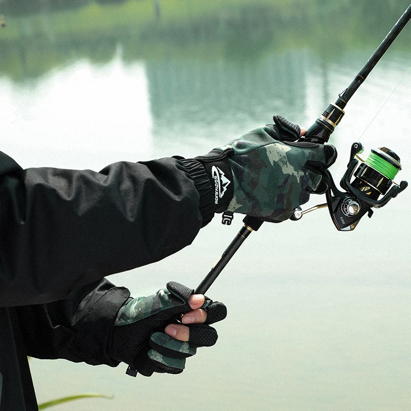 GOLOVEJOY DB68 Breathable Upf 50+ Uv Protection Sun Fingerless Fish Scale Gloves Cycling Antislip Fishing Gloves