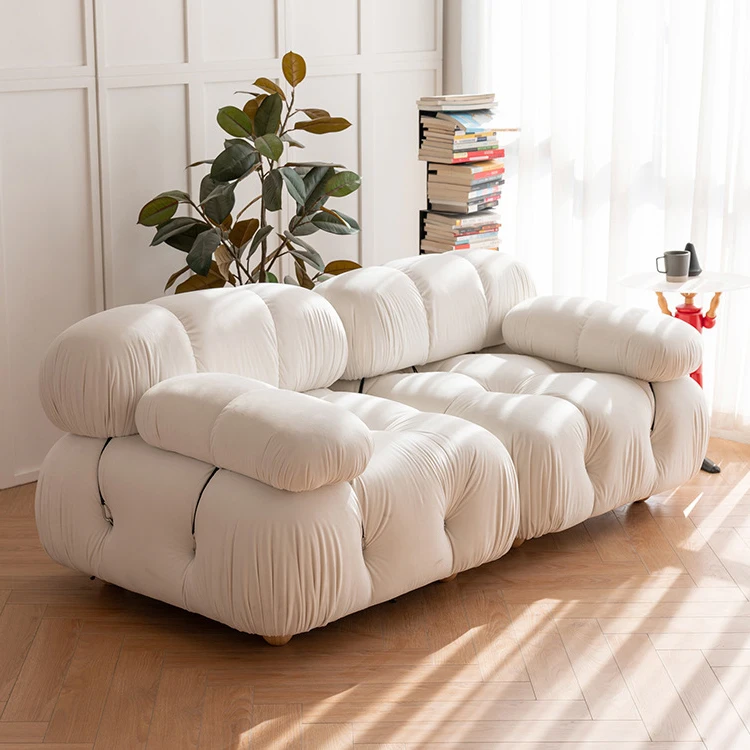 Comfortable modular Sofa with Fashion Striped Seat Cushion, Upholstered Sofa for Living Room Bedroom Furniture