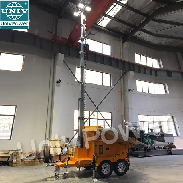 Solar Hydraulic Lifting Dual Axle Light Tower for Outdoor Lighting