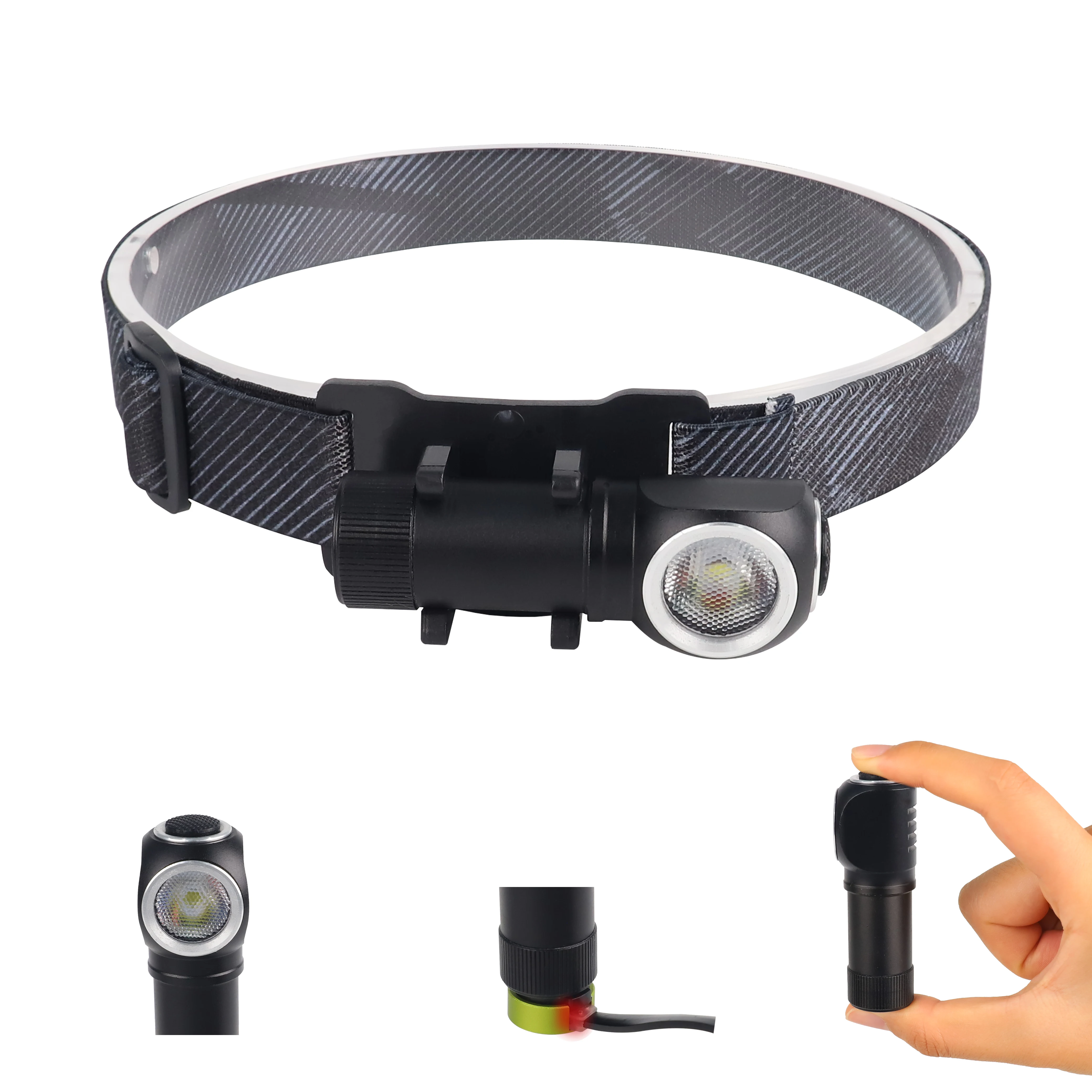 High Quality 2 in 1 Pocket Flashlight Outdoor Working Camping Adjustable Headlight Magnetic Base Recharge LED Mini Headlamp