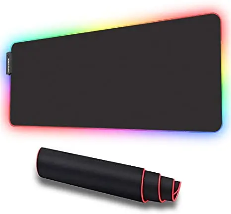 
RGB Soft Gaming Mouse Pad Large Oversized Glowing Led Extended Mousepad Non-Slip Rubber Base Computer Keyboard Pad Mat 