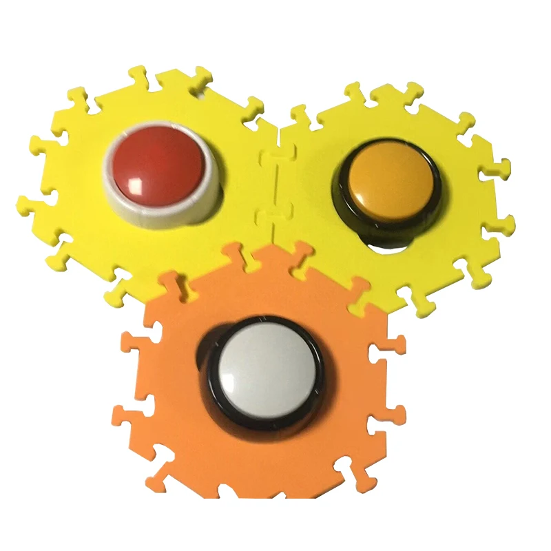 Factory Hot Sell Pet Dog Talking Training Button Fluent Pet Buttons Battery Round White Plastic Wind up Music Box Push Button