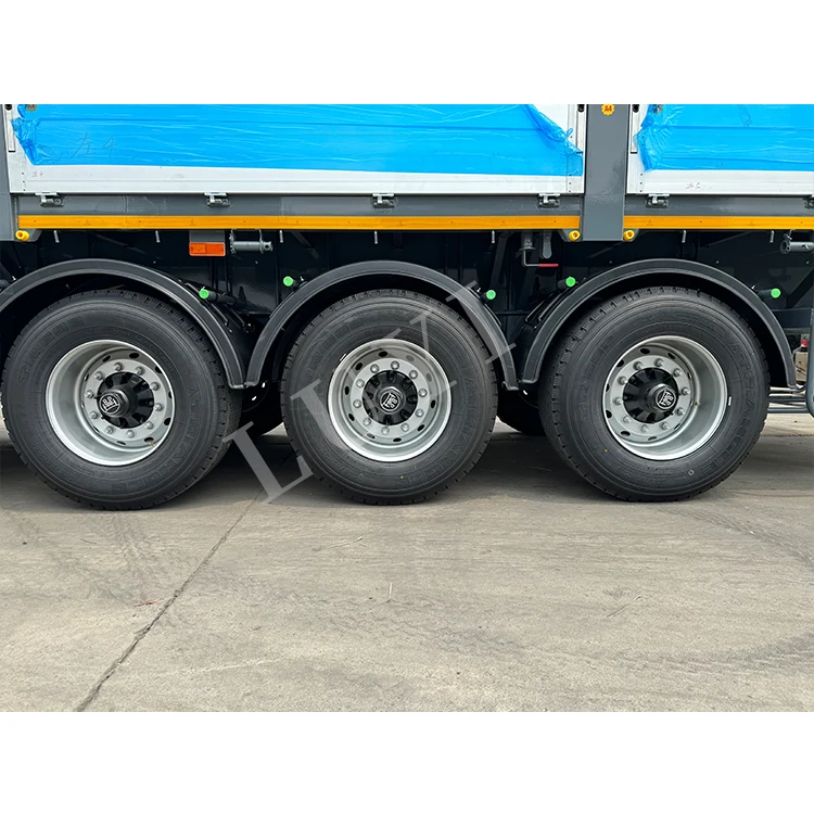 LUYI New Design 50t 4 Axis U-turn Back 4 Axles Heavy Duty Side Aluminum Rear 50 Ton Hydraulic Semi Truck Dnd Dump Trailer