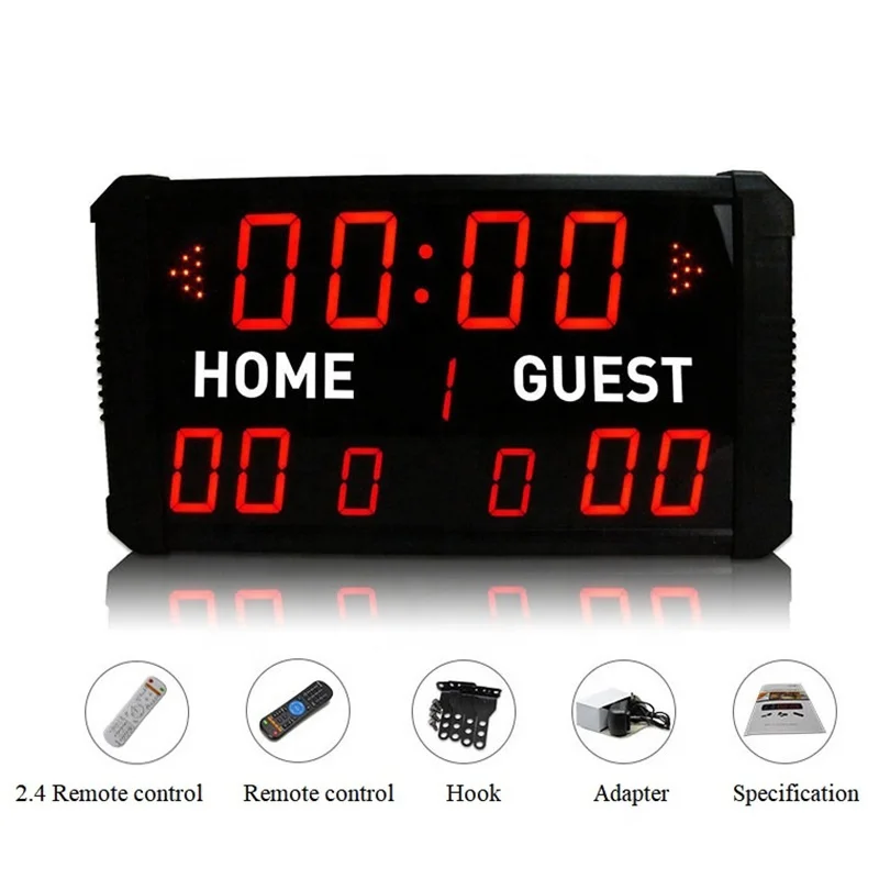 Digital Scoreboard with Remote Multisport Indoor Tabletop Scoreboard Portable Electronic Basketball Scoreboard