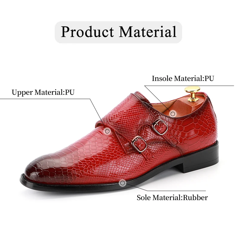 Big size 37-48 Casual PU Leather Brogue Penny Loafers Moccasins Slip-On Flats Handmade Monk Strap Dress Shoes 1905