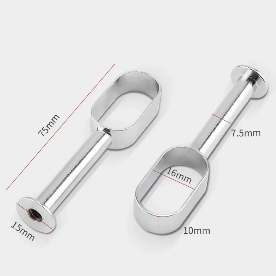 Furniture Hardware Zinc Alloy Hollow Oval Rail Bracket Oval Wardrobe Wall Mounted Closet Rod Hanging Rail Center Tube Support