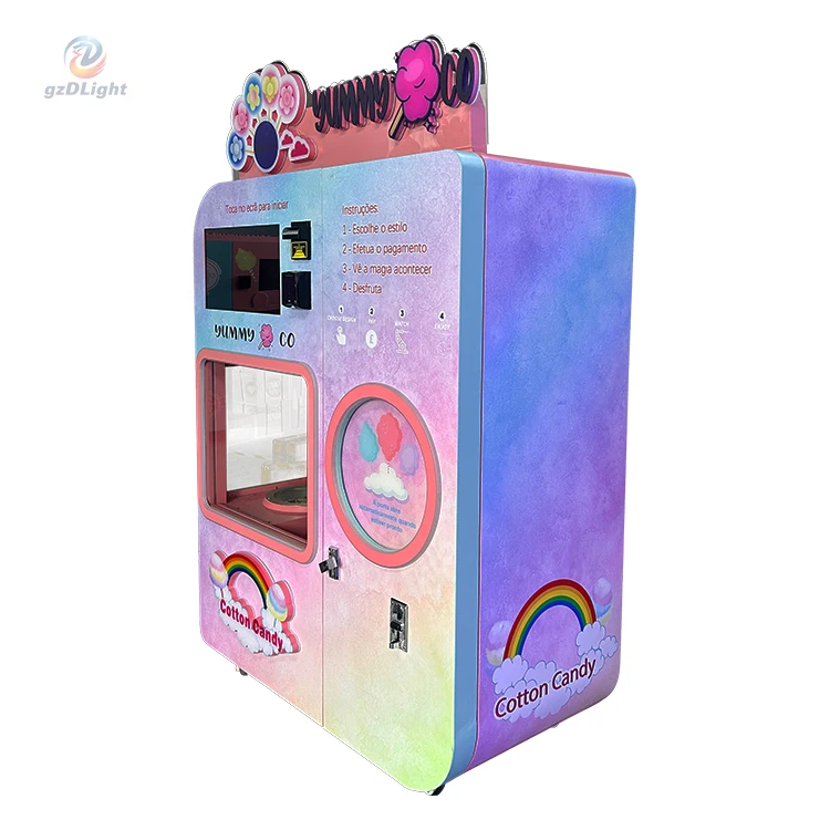 Mg330 Cotton Candy Vending Machine Remote Control On/off Electric Commercial Use Coin And Bill Operated Airport Vending Machine