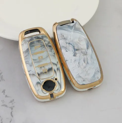 Factory sales  Car key cover For BMW key Hotselling Gold edge TPU Auto key case for Nissan car key