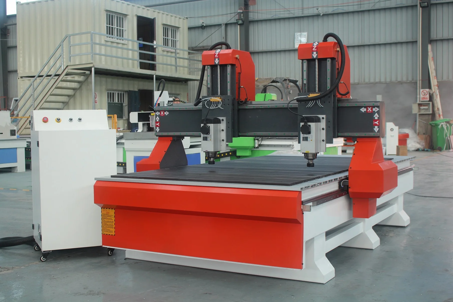 High quality Double spindle 1325 servo motor wood router cnc with Aluminum table  for wood mdf and Acrylic