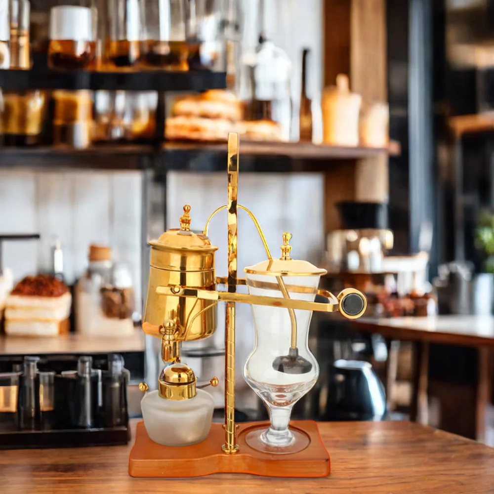 Multifunctional Silver Gold Color Belgium Luxury Royal Family Balance Syphon Siphon Coffee Maker