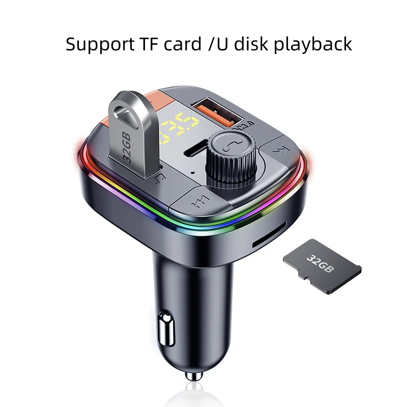 Wireless Car Kit Fm Transmitter Mp3 Car Player PD Type C Qc3.0 Quick Charge Car Fm Transmitter