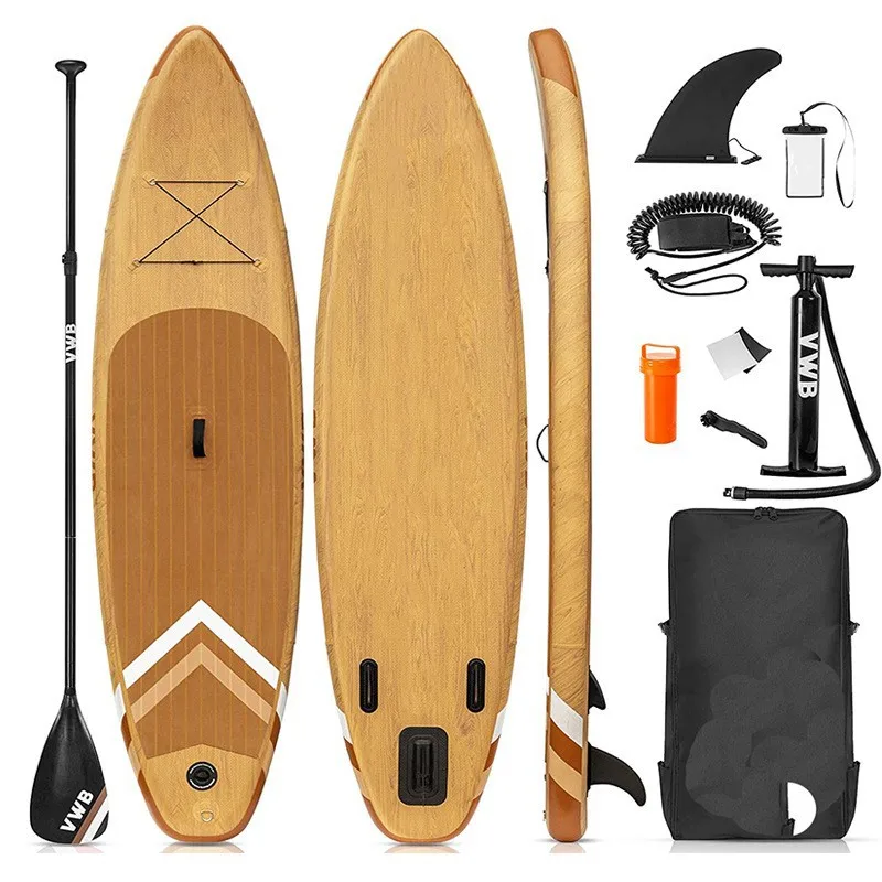 Hot sale new design wooden inflatable stand up paddle board set isup boards inflatable standup paddleboard kit